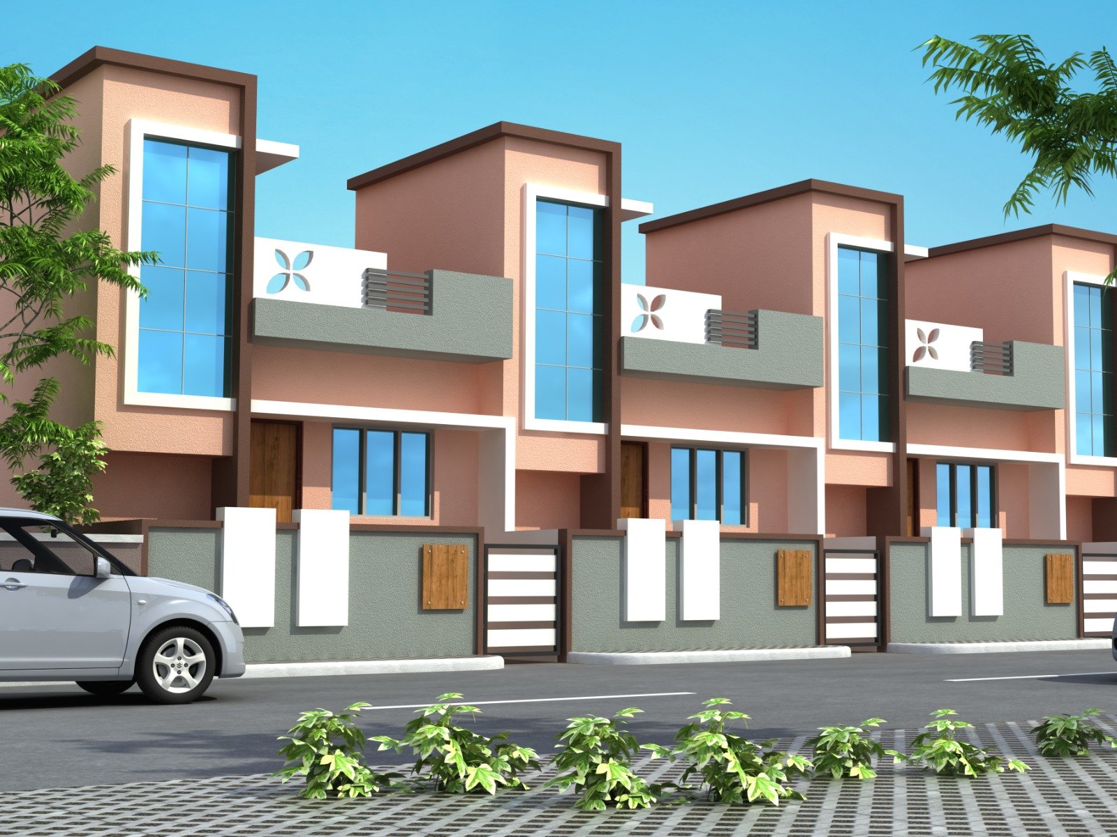 Exterior wall plastering and finishing work in Chennai
